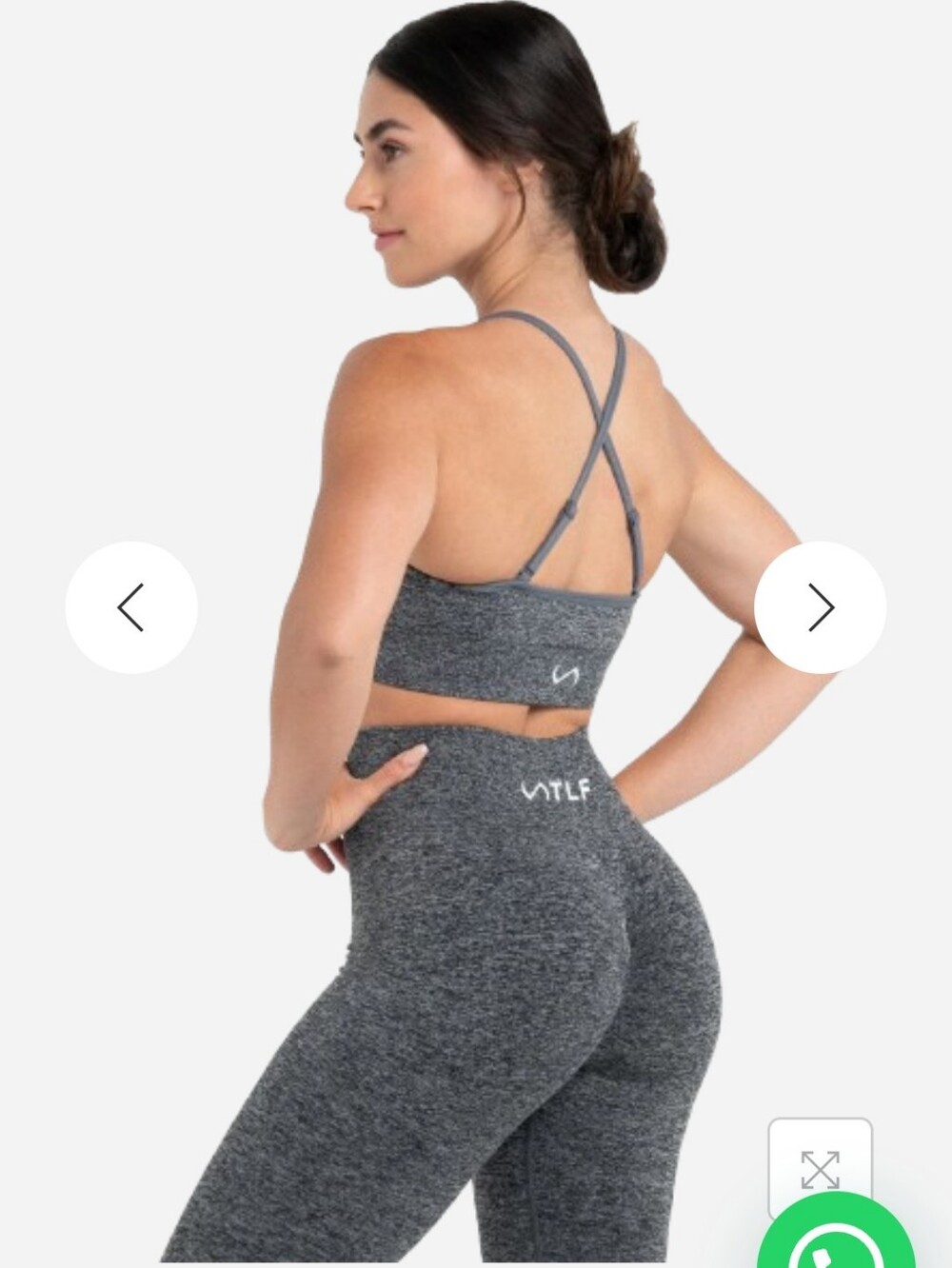 TLF Boost Seamless Black Heather Scrunch Seamless Shorts And Sports Bra Set